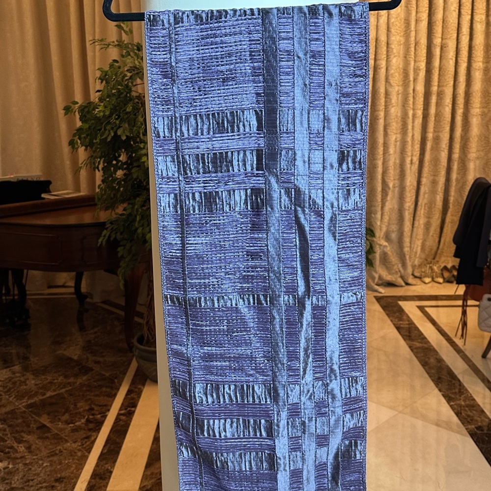 Burberry Luxury Textured Long Scarf | Blue & Purple - Picture 2 of 9